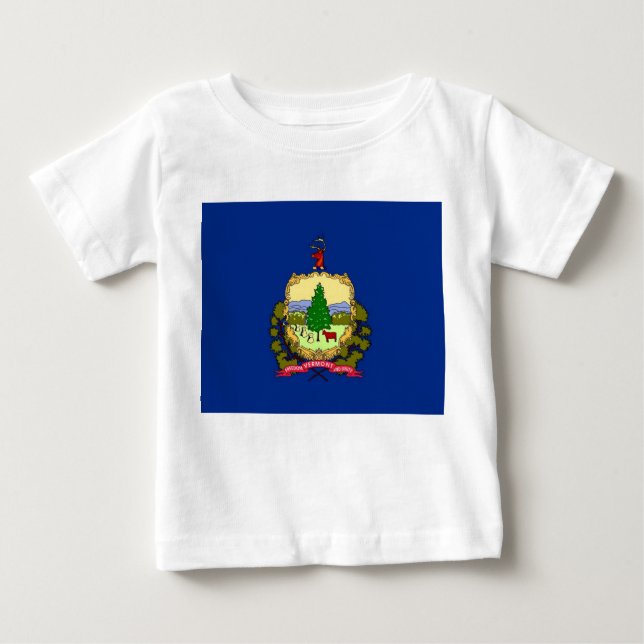 T-shirts Baby T Shirt with Flag of Vermont, EUA (Frente)