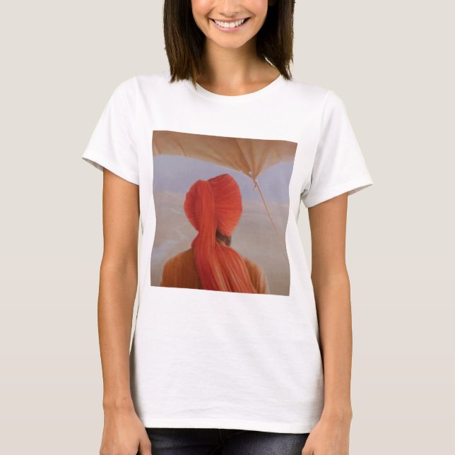 T-shirts Backview Turbaned com tenting (Frente)