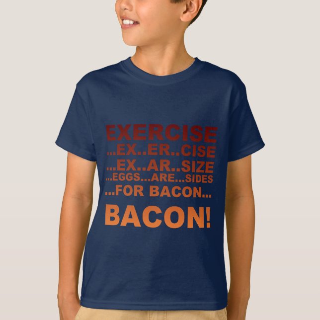 T-shirts Bacon do exercício (Frente)