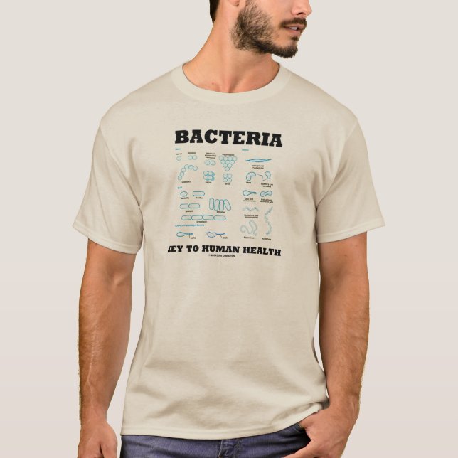T-shirts Bactérias Chave Da Morfologia Da Saúde Humana (Frente)