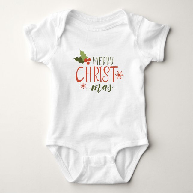 T-shirts Baga do azevinho do Feliz Natal (Frente)