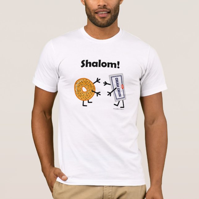 T-shirts Bagel & queijo creme - Shalom! (Frente)