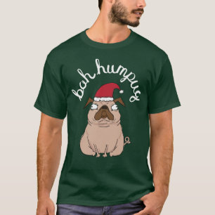 T-shirts Bah Humpug Papais noeis de Natal Pug Roupa