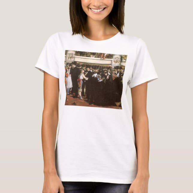T-shirts Baile de Máscaras na Ópera por Edouard Manet (Frente)