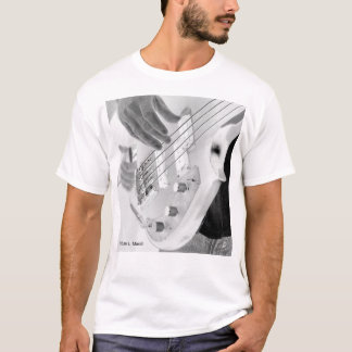 T-shirts Baixista, baixo e mão, imagem negativa