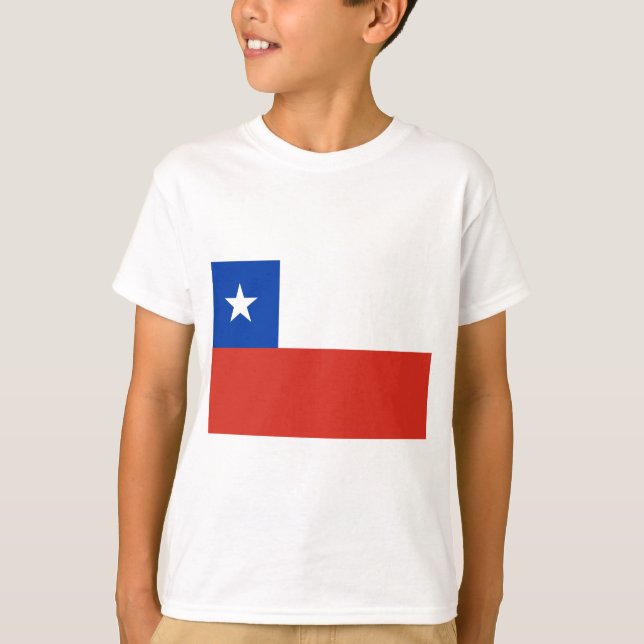 T-shirts Baixo custo! Bandeira do Chile (Frente)