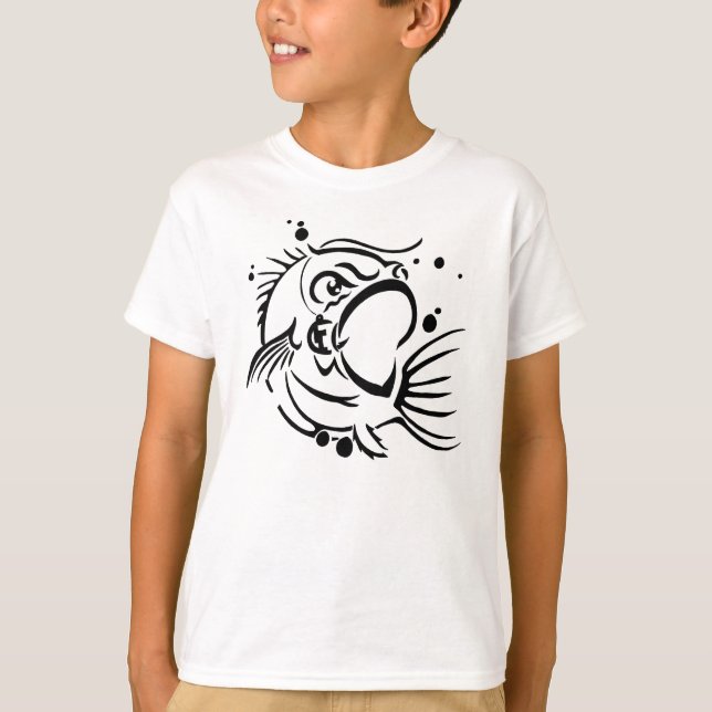 T-shirts baixo preto sólido (Frente)