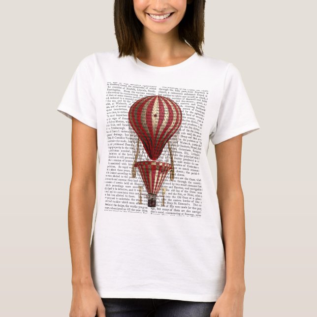 T-shirts Balão de ar quente com camadas Impressão vermelho (Frente)
