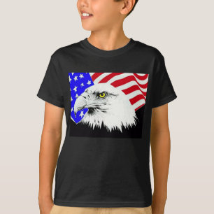 T-shirts Bald Eagle e a bandeira americana