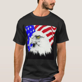 T-shirts Bald Eagle e a bandeira americana