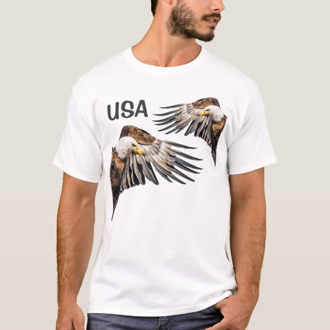 T-shirts Bald Eagle no Wing/EUA (Frente)