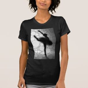 T-shirts Balé Black White Dancing Ballerina
