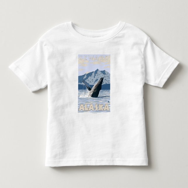 T-shirts Baleia de Humpback - Seward, Alaska (Frente)