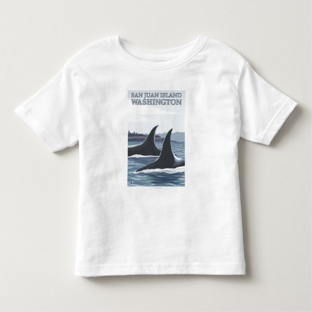 T-shirts Baleias #1 da orca - ilha de San Juan, Washington (Frente)