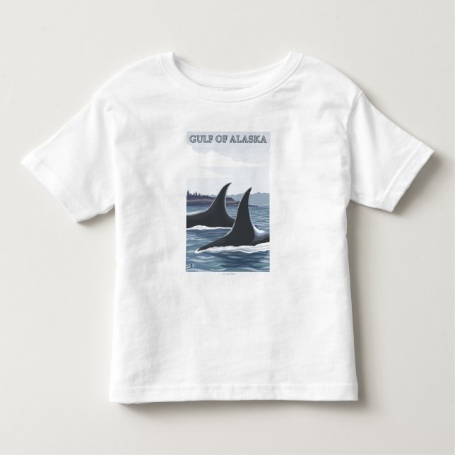 T-shirts Baleias #1 da orca - o Golfo do Alasca (Frente)