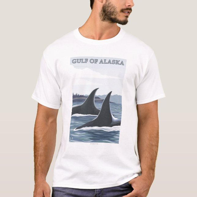 T-shirts Baleias #1 da orca - o Golfo do Alasca (Frente)