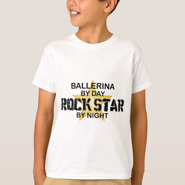 T-shirts Ballerina Rock Star por Noite (Frente)