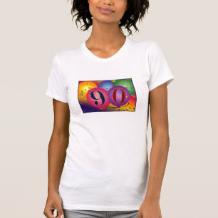 T-shirts Balões felizes do aniversário do 90