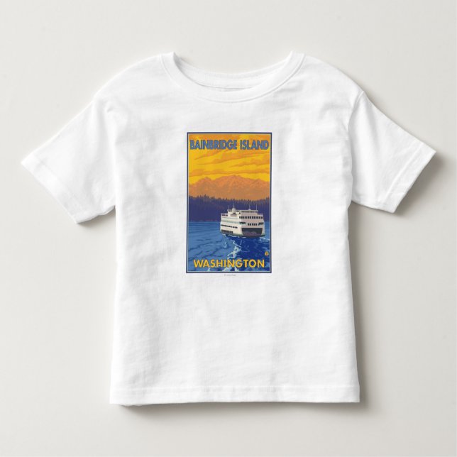 T-shirts Balsa e montanhas - ilha de Bainbridge, WA (Frente)