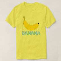 BANANA AMARELA E TEXTO AZUL