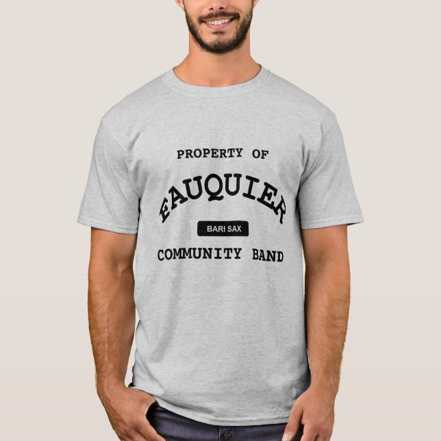 T-shirts Banda de Fauquier -- SAXOFONE DE BARI (Frente)