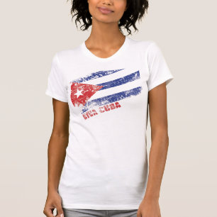 T-shirts Bandeira afligida Cuba de Viva