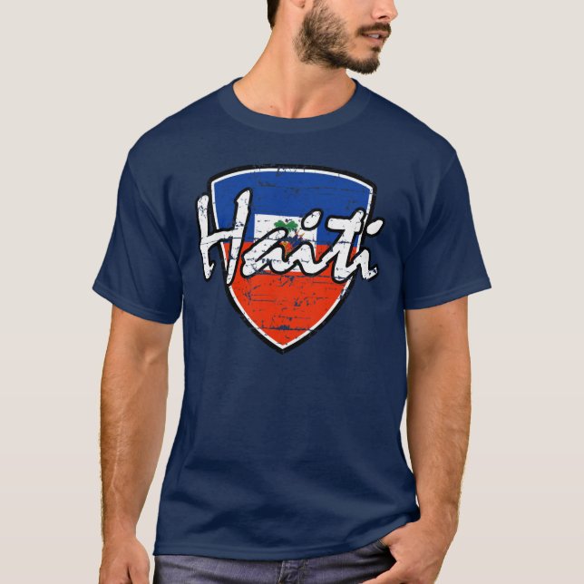T-shirts Bandeira afligida Haitian (Frente)
