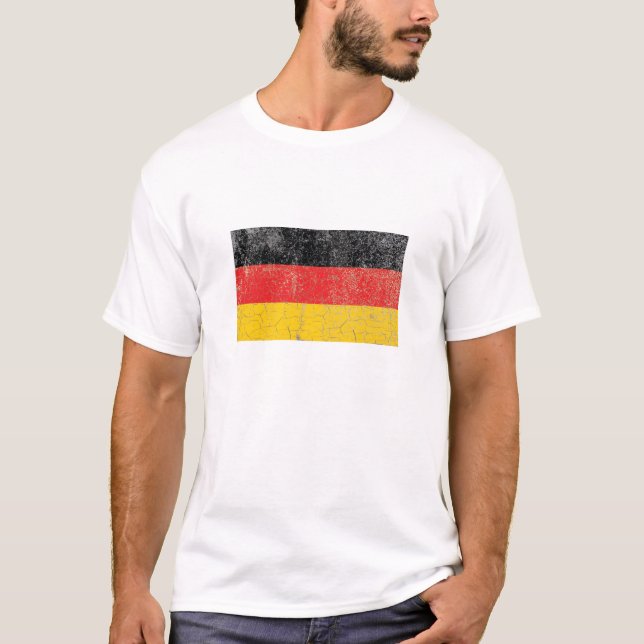 T-shirts Bandeira alemão rústica (Frente)