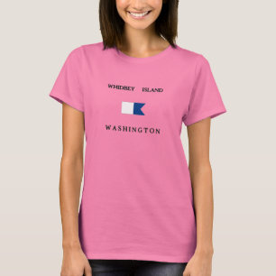 T-shirts Bandeira alfa do mergulho de Washington da ilha de