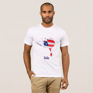 T-shirts Bandeira Americana Alasca Estados Unidos