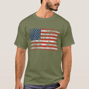 T-shirts Bandeira Americana Angustiada Patriótica