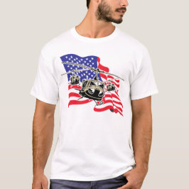 T-shirts Bandeira americana com helicópteros
