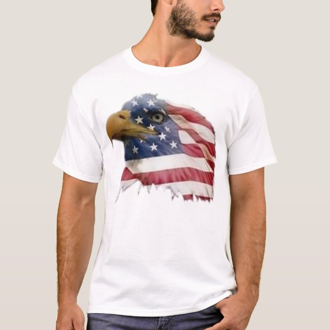 T-shirts Bandeira americana da águia americana (Frente)