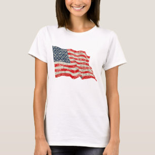 T-shirts Bandeira americana desvanecida da glória