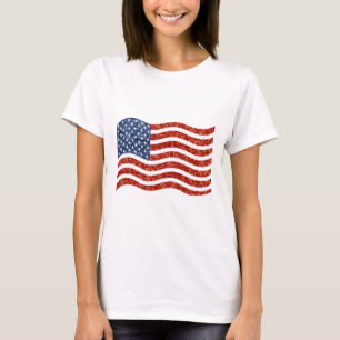 T-shirts bandeira americana do sequin
