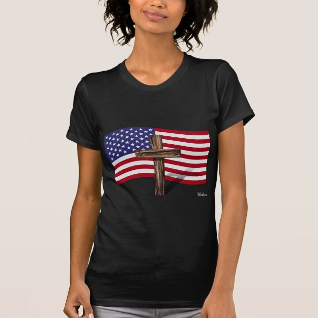 T-shirts Bandeira Americana e Cruzada Inviolada (Frente)