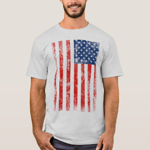 T-shirts Bandeira Americana Muito Legal Distendida