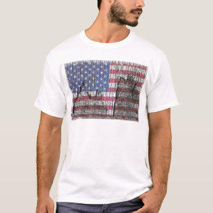 T-shirts Bandeira americana patriótica pintada casca do