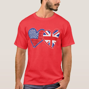 T-shirts Bandeira Americana/União Jack Flag Hearts