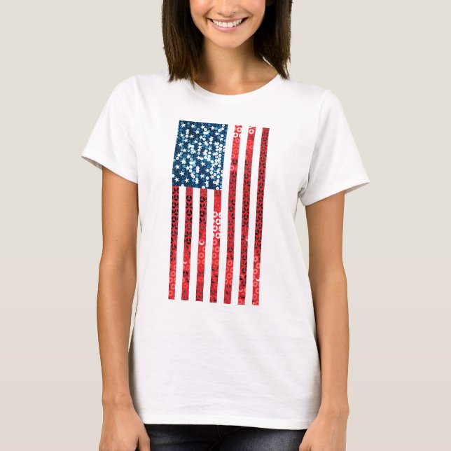 T-shirts bandeira americana vertical (Frente)