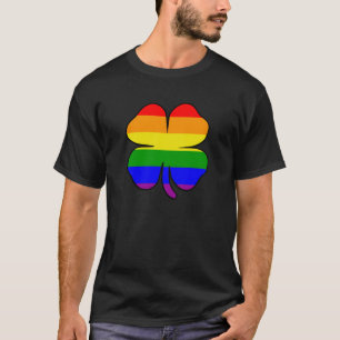 T-shirts Bandeira Arco-Íris Trevo Orgulho Gay