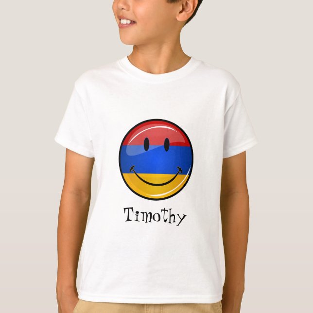 T-shirts Bandeira arménia de sorriso (Frente)