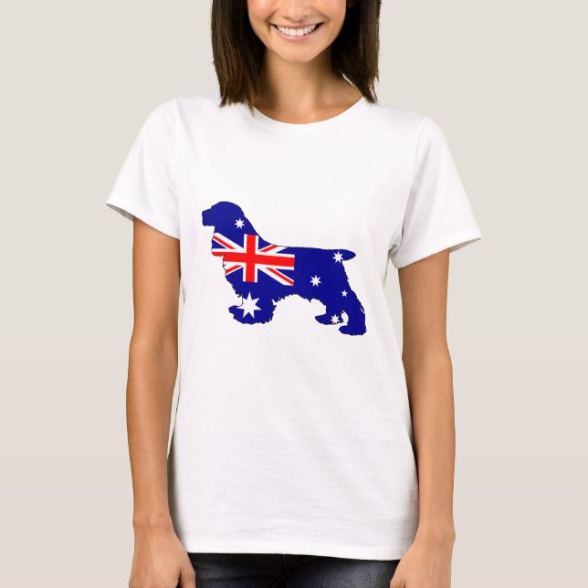 T-shirts Bandeira australiana - cocker spaniel (Frente)