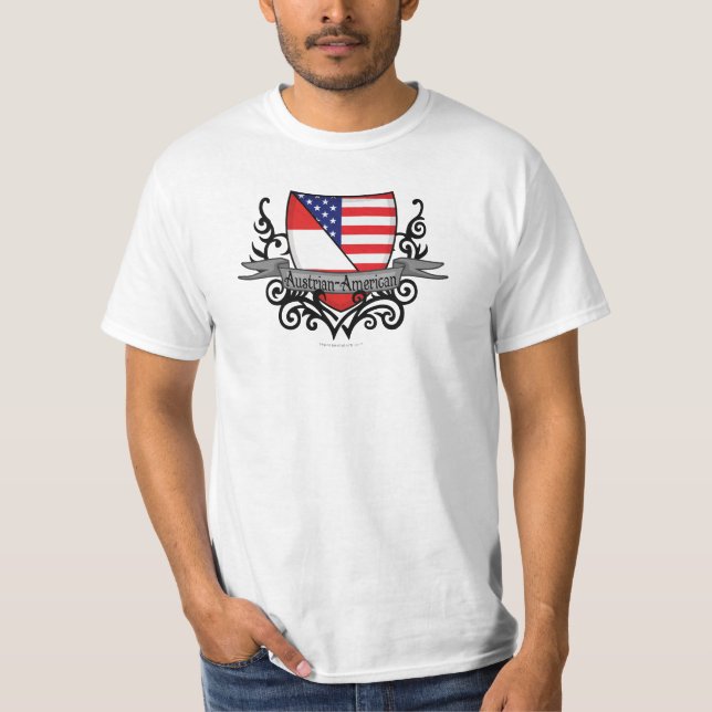 T-shirts Bandeira Austríaco-Americana do protetor (Frente)