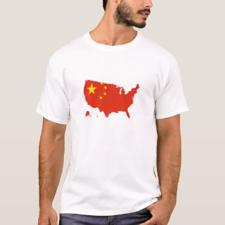 T-shirts Bandeira chinesa de China em EUA Estados Unidos