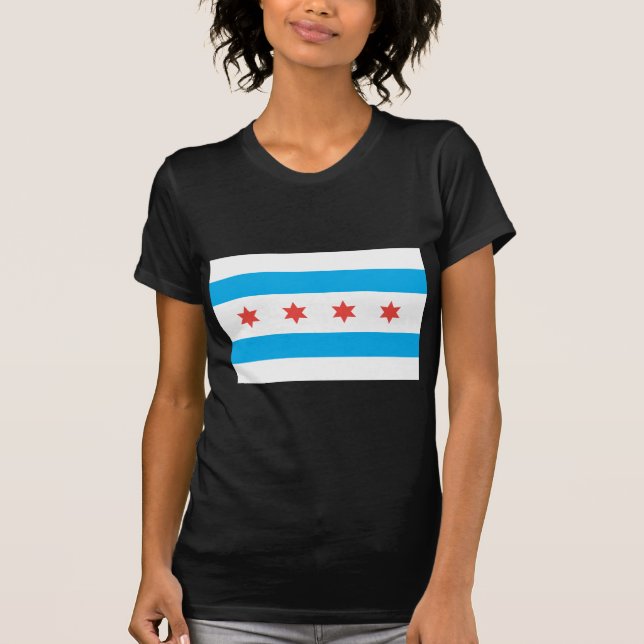T-shirts Bandeira da cidade de Chicago (Frente)