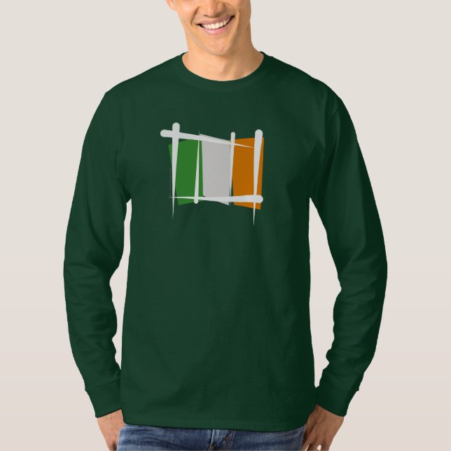 T-shirts Bandeira da escova de Ireland (Frente)