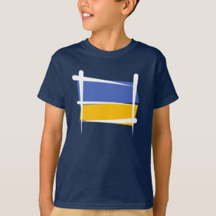 T-shirts Bandeira da escova de Ucrânia