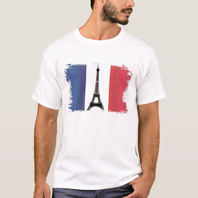 T-shirts Bandeira da França (Frente)