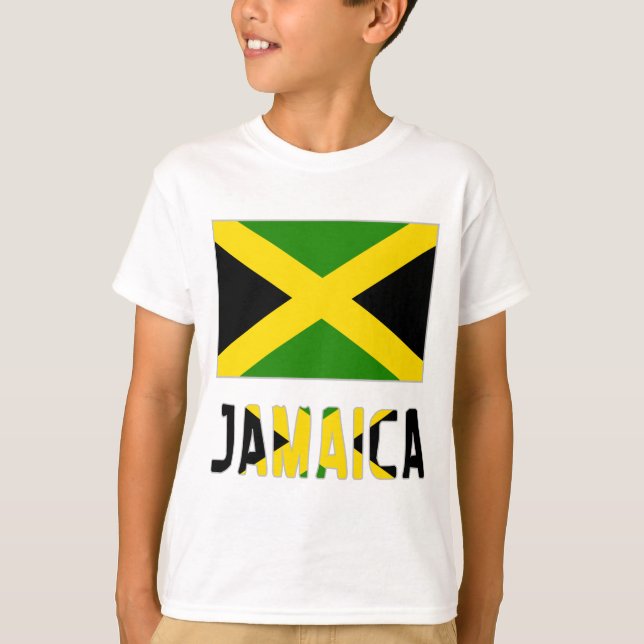 T-shirts Bandeira da Jamaica & Palavra (Frente)